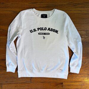 U.S. Polo Assn White Crewneck Sweatshirt Size S Classic Logo